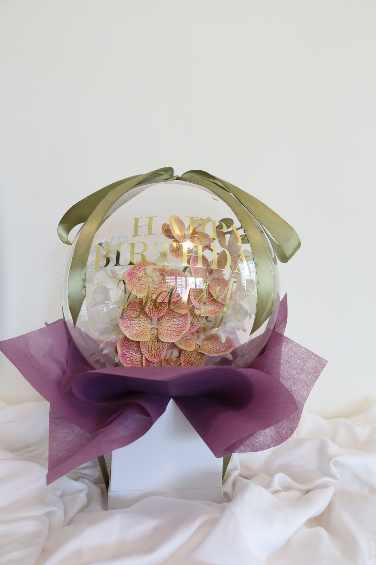 Speckled Peach Orchid Flower Balloon