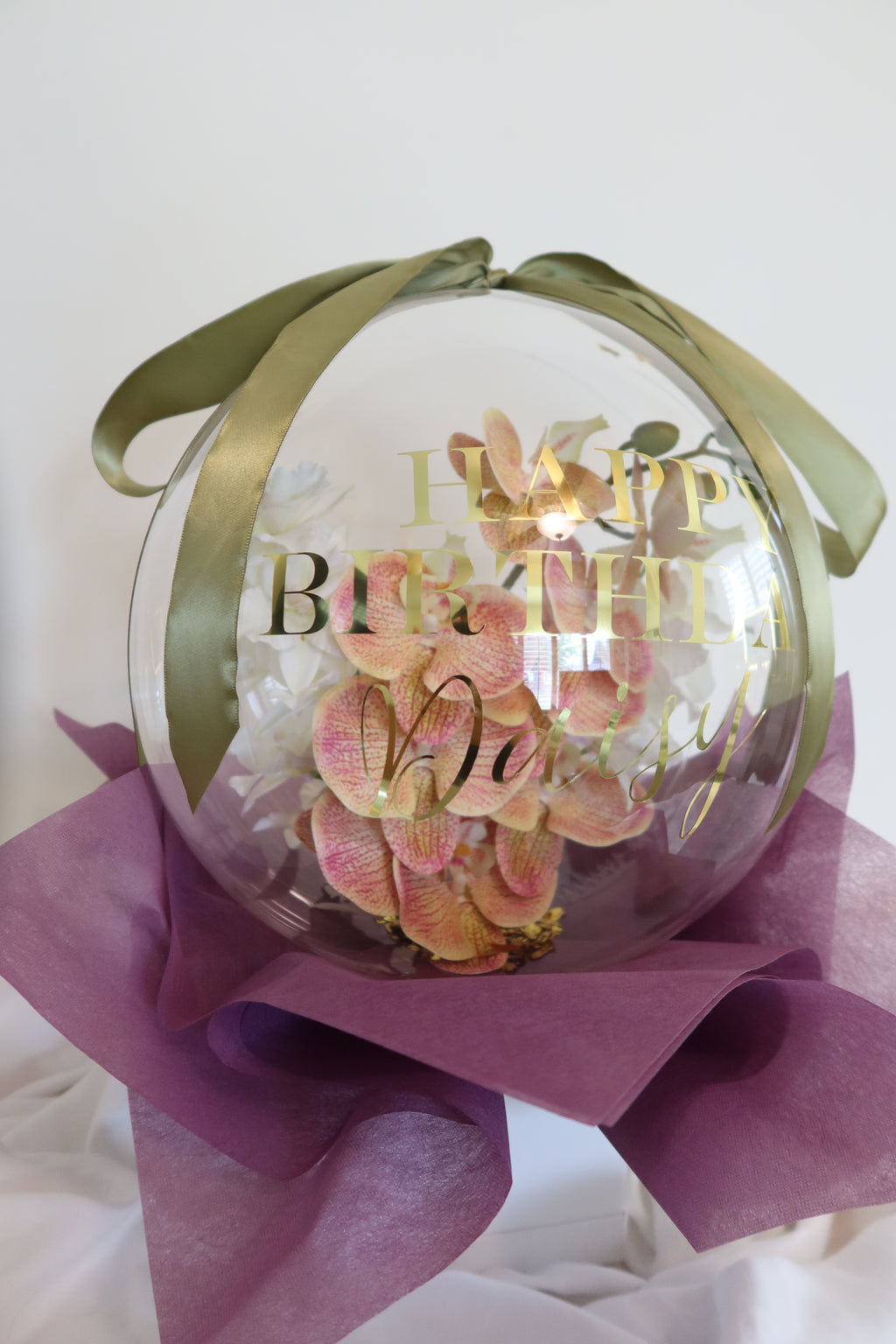 Speckled Peach Orchid Flower Balloon