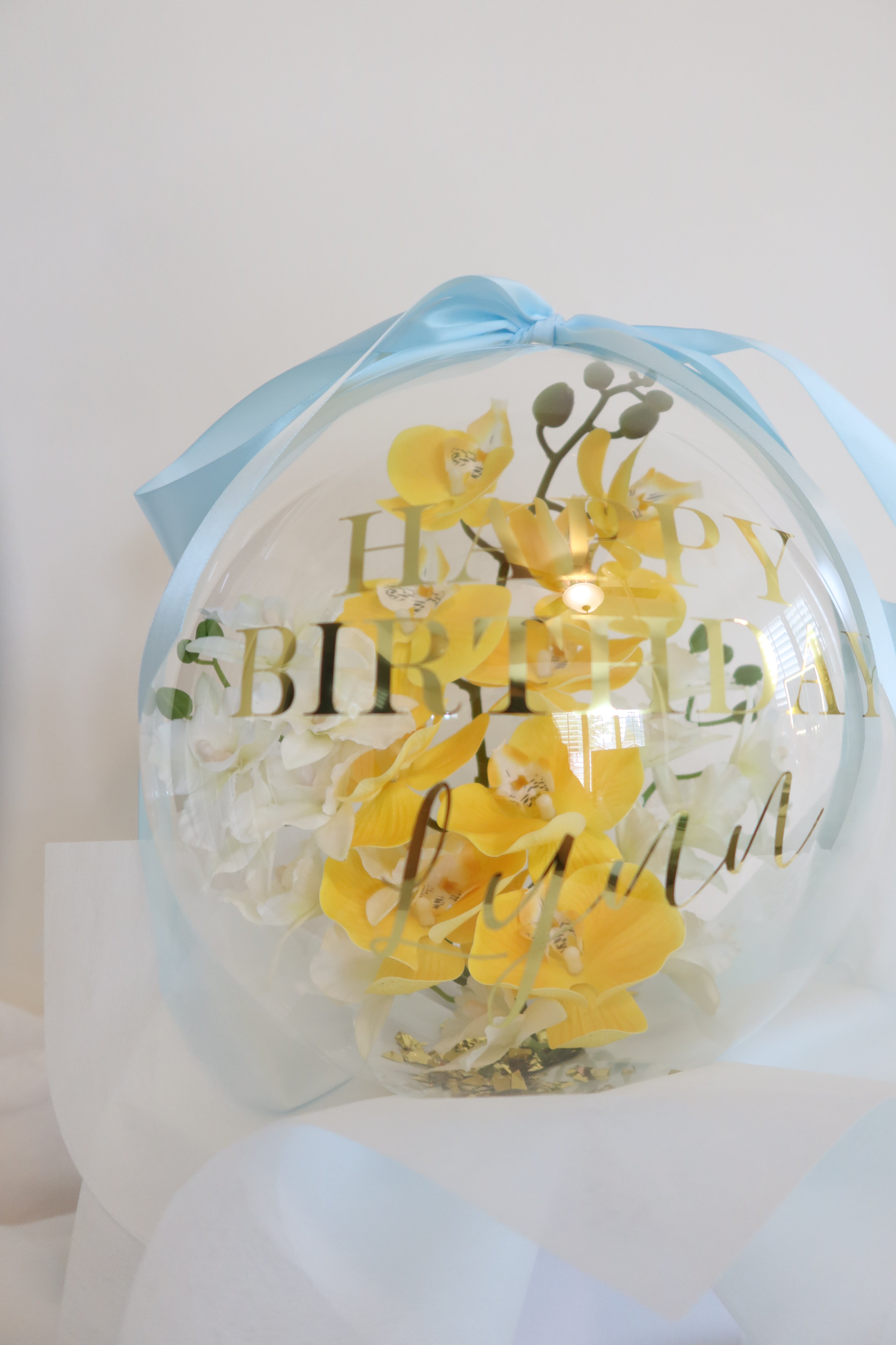Yellow Orchid Flower Balloon